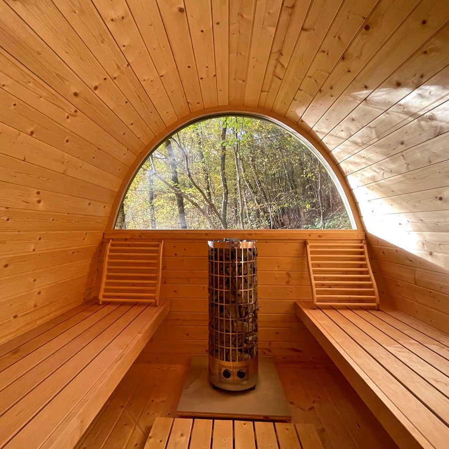 Das Hanfbachhaus im Wald hat jetzt die nagelneue finnische Sauna zum Relaxen und Entspannen als zusätzliche Option für Ferienhausgäste